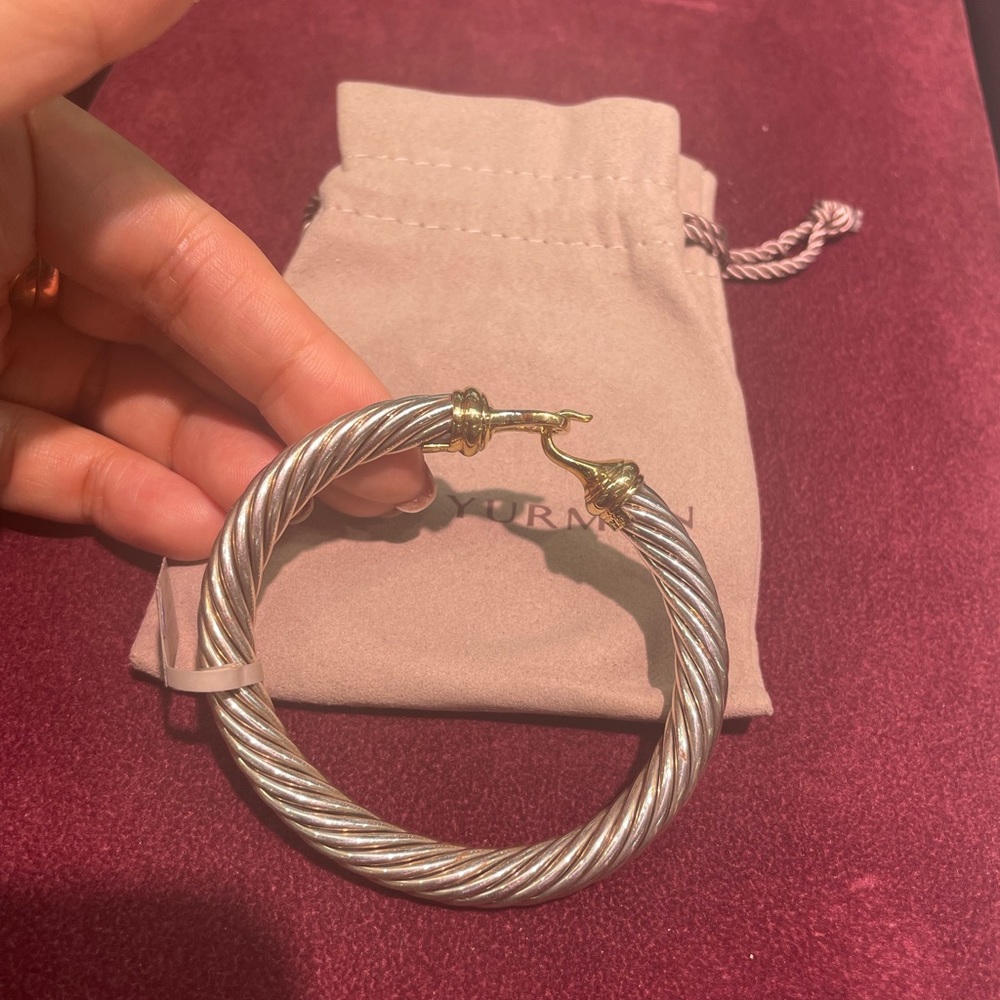 David Yurman buckle bracelet / bangle - silver, 18k gold, and diamonds - Picture 8 of 15
